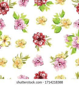 Abstract elegance seamless pattern with floral background