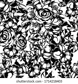 Abstract elegance seamless pattern with floral background