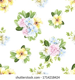 Abstract elegance seamless pattern with floral background