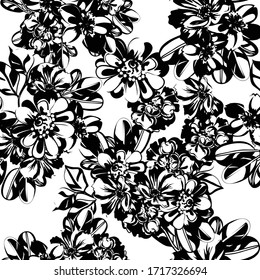 Abstract elegance seamless pattern with floral background