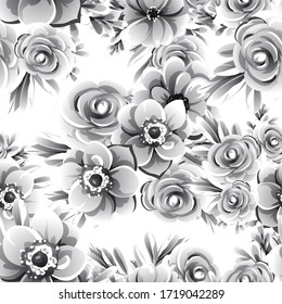Abstract elegance seamless pattern with floral background