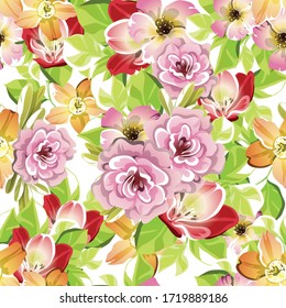 Elegancia abstracta sin problemas con fondo floral