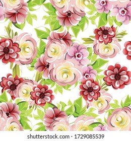 Abstract elegance seamless pattern with floral background