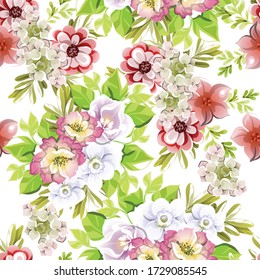 Abstract elegance seamless pattern with floral background