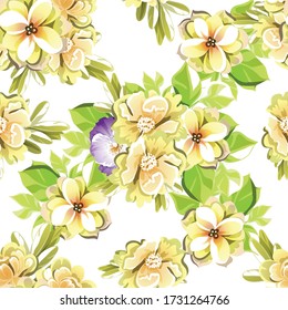 Abstract elegance seamless pattern with floral background