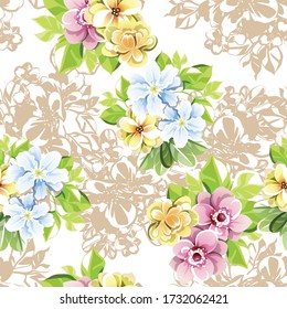 Resumen de la elegancia sin problemas con fondo floral