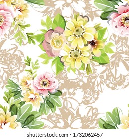 Resumen de la elegancia sin problemas con fondo floral