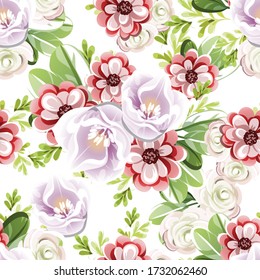 Abstract elegance seamless pattern with floral background