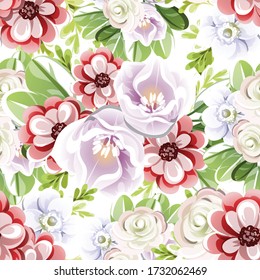 Abstract elegance seamless pattern with floral background