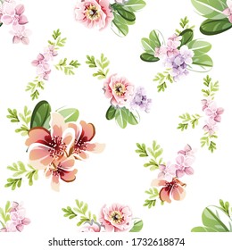 Abstract elegance seamless pattern with floral background