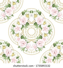 Abstract elegance seamless pattern with floral background