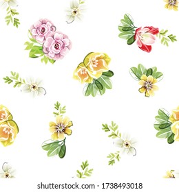 Abstract elegance seamless pattern with floral background