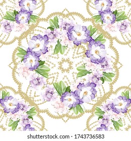 Abstrakte Eleganz, nahtloses Muster mit blumengeschmücktem Hintergrund