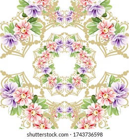 Abstract elegance seamless pattern with floral background
