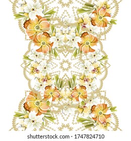 Abstract elegance seamless pattern with floral background