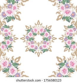 Abstract elegance seamless pattern with floral background