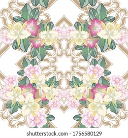 Abstract elegance seamless pattern with floral background