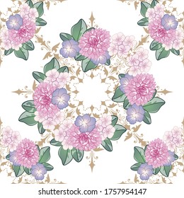 Resumen de la elegancia sin problemas con fondo floral