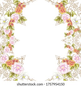 Resumen de la elegancia sin problemas con fondo floral