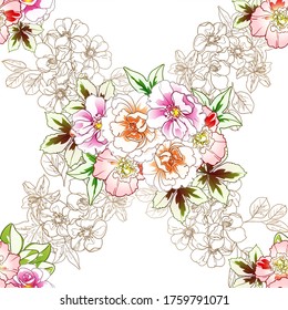 Resumen de la elegancia sin problemas con fondo floral