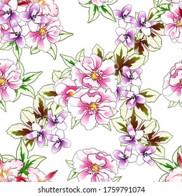 Abstract elegance seamless pattern with floral background