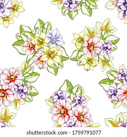 Abstract elegance seamless pattern with floral background