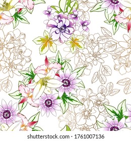 Resumen de la elegancia sin problemas con fondo floral