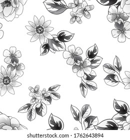 Abstract elegance seamless pattern with floral background