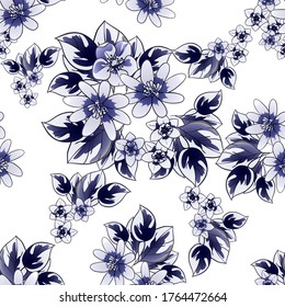 Abstract elegance seamless pattern with floral background