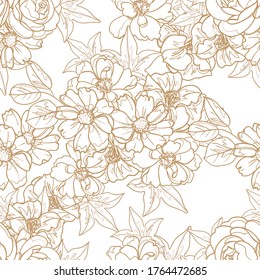 Abstract elegance seamless pattern with floral background
