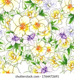 Abstract elegance seamless pattern with floral background