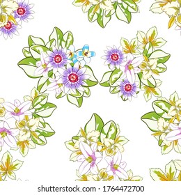 Abstract elegance seamless pattern with floral background