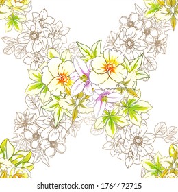 Resumen de la elegancia sin problemas con fondo floral