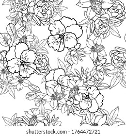 Abstract elegance seamless pattern with floral background