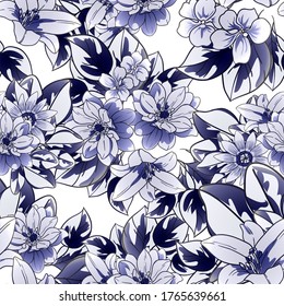 Abstract elegance seamless pattern with floral background