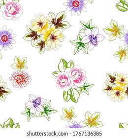 Abstract elegance seamless pattern with floral background