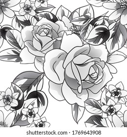 Abstract elegance seamless pattern with floral background