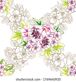 Abstract elegance seamless pattern with floral background