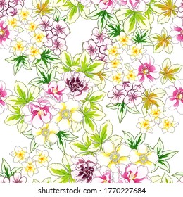 Resumen de la elegancia sin problemas con fondo floral