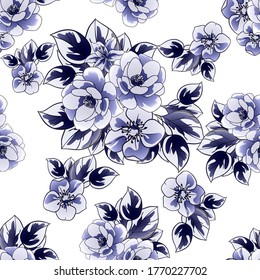 Abstract elegance seamless pattern with floral background