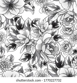 Abstract elegance seamless pattern with floral background