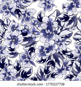 Abstract elegance seamless pattern with floral background