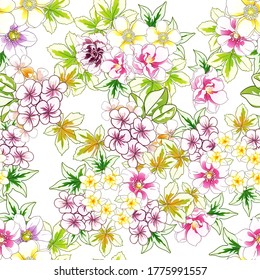 Abstract elegance seamless pattern with floral background