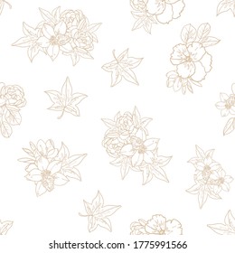 Abstract elegance seamless pattern with floral background