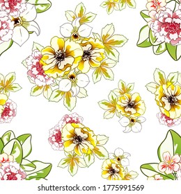 Abstract elegance seamless pattern with floral background