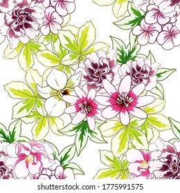 Abstract elegance seamless pattern with floral background