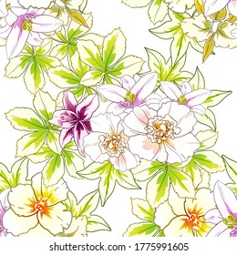 Abstract elegance seamless pattern with floral background