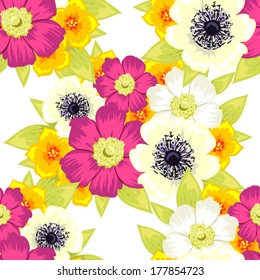 Abstract Elegance Seamless pattern with floral background