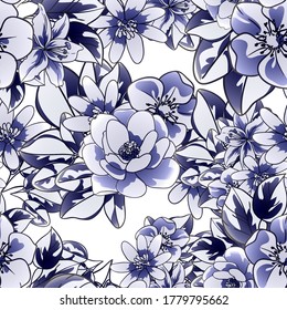 Abstract elegance seamless pattern with floral background