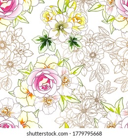 Resumen de la elegancia sin problemas con fondo floral